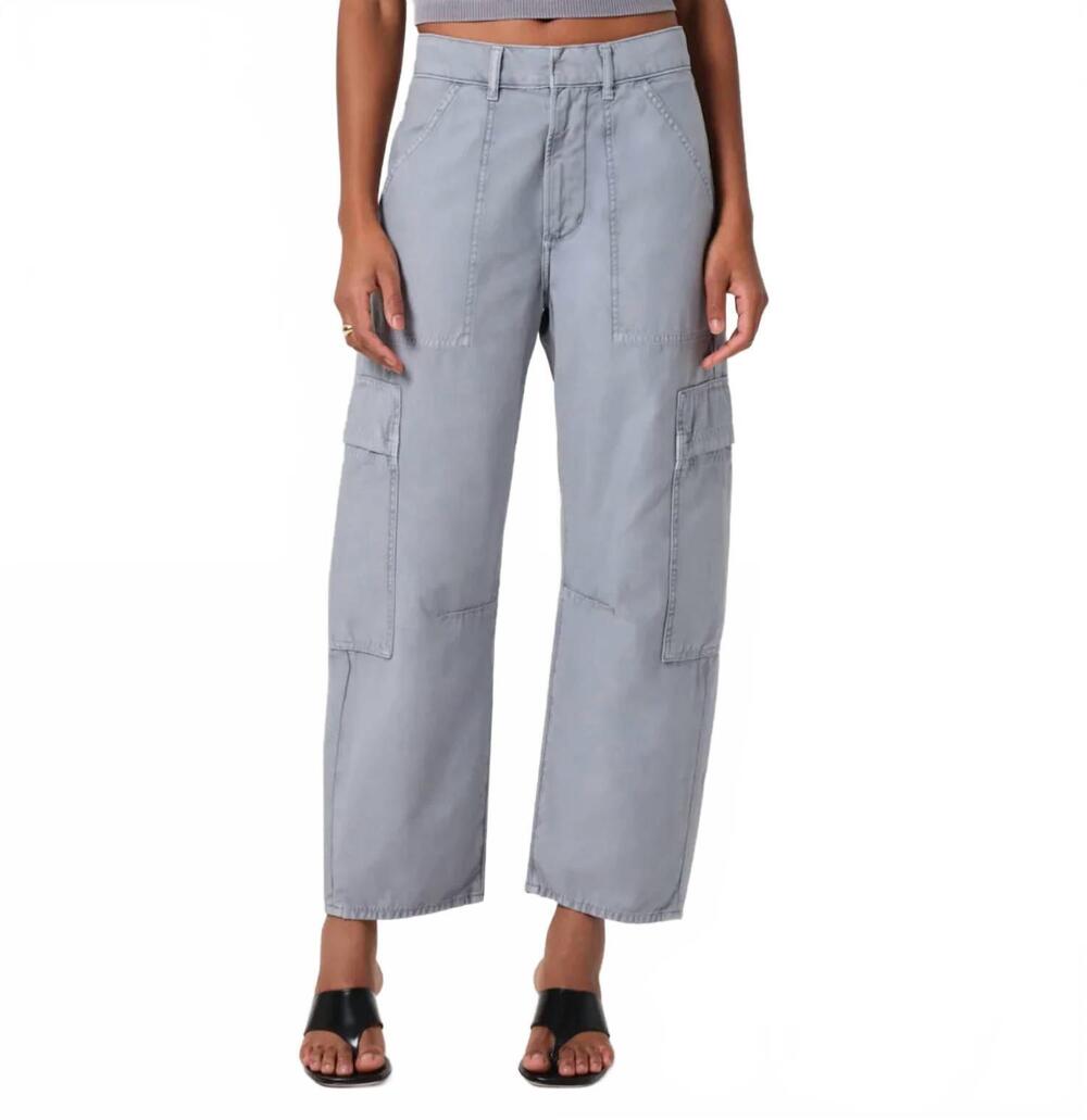 NEW CITIZENS OF HUMANITY marcelle low slung easy leg cargo pants in grey
